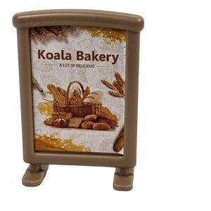 Dollhouse Miniature Koala Bakery Sign Plastic Replacement Piece Bread Basket